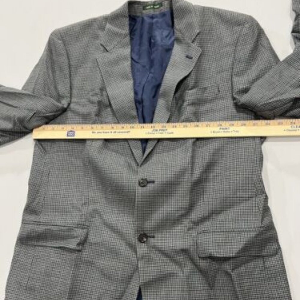 LAUREN Ralph Lauren 42XL 2 Button Silk/wool Houndstooth Blazer Sport Coat Gray - Picture 4 of 5